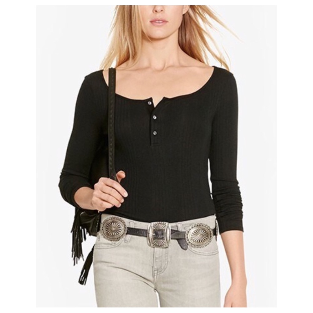 Polo lightweight texture striped Henley shirt